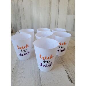 White Trick or Drink Halloween party cup set‎ decor